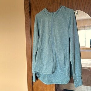 Recreation full-zip hoodie in heather light green, Size S